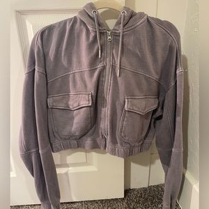 Urban Outfitters Fleece Cropped Hoodie Sweatshirt